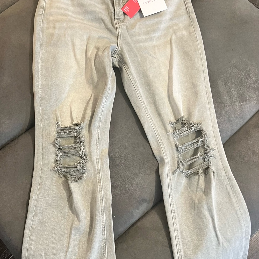 Distressed light green Women Jeans